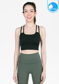 สปอร์ตบรา บราโยคะ บราออกกำลังกาย IBY - Yoga Sport Crop With Bra Adorable - Black ดำ