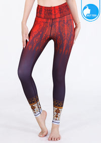 Fitz กางเกงโยคะ ออกกำลังกาย ขา9ส่วน ลายสีดา - Mrs. Sida