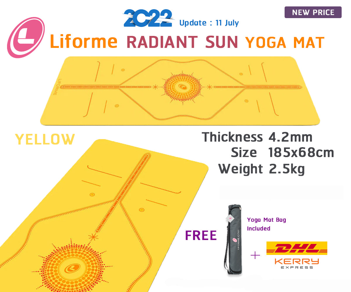 เสื่อโยคะ Liforme RADIANT SUN YELLOW YOGA MAT 4.2mm