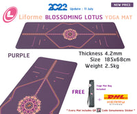 Liforme Blossoming Lotus Grey Yoga Mat เสื่อโยคะ 4.2mm