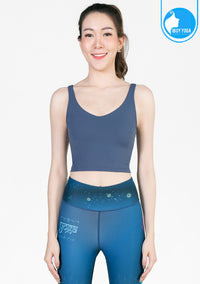 สปอร์ตบรา บราโยคะ บราออกกำลังกาย IBY - Yoga Sport Crop With Bra Focus - Dark Blue