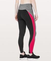 Lululemon Get Going Train Tight - Black/Heathered Black/Flamenco Red