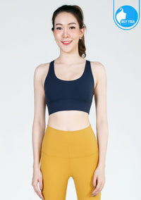 สปอร์ตบรา บราโยคะ บราออกกำลังกาย IBY - Yoga Sport Bra Light Support Blend - Navy Blue