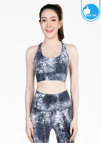 สปอร์ตบรา บราโยคะ บราออกกำลังกาย IBY - Yoga Sport Bra Stand Out - White Tie Dye ลายมัดย้อมขาว