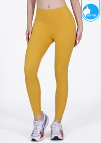 IBY - Yoga High Waist Long Legging Sun Bright - Marigold Yellow เหลืองดาวเรือง