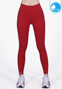 IBY - Yoga High Waist Long Legging Sun Bright - Cherry Red แดงเชอรี่