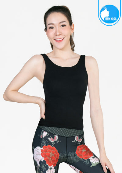 IBY Yoga Sport Tank With Bra Breath - Black