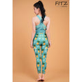 Fitz yoga pants, exercise, 9-inch legs, Pineapple pattern