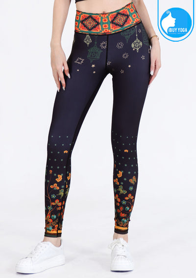 Fitz yoga pants, exercise, 9-inch legs, Arty pattern - Arty