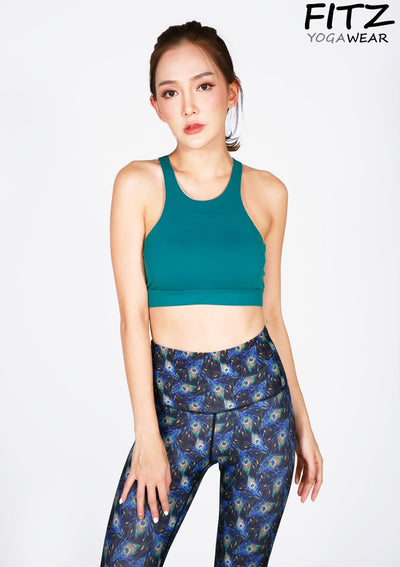 Sports bra, yoga bra, exercise bra, Fitz - Supreme Bliss Bra- Green petrol *Ready to ship*