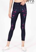 Fitz yoga pants, exercise, 9-inch legs, Queen Cleopatra pattern