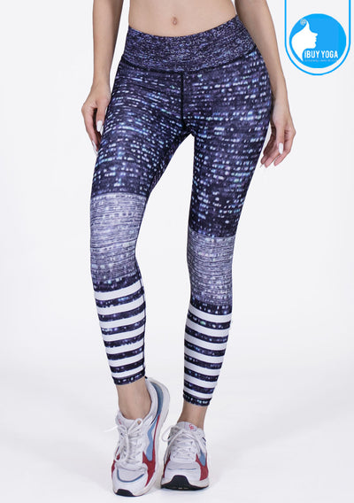 FITZ yoga pants, exercise, 9-inch legs, Elbrus pattern