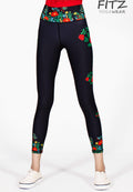 Fitz yoga pants, exercise, 9-inch legs, Batika pattern - Batikka