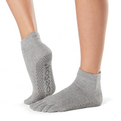 Toesox - Grip Full Toe Ankle Heather Grey