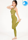 IBY - Yoga High Waist Long Legging Shine - Olive Green