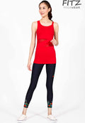 Fitz yoga pants, exercise, 9-inch legs, Batika pattern - Batikka
