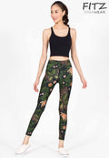 Fitz yoga pants, exercise, 9-inch legs, Kra Dang Nga pattern