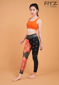 FITZ yoga pants, exercise, 9-inch legs, Sari pattern