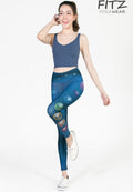 Fitz yoga pants, exercise, 9-inch legs, Chakra pattern - Chakras
