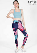 Fitz yoga pants, exercise, 9-inch legs, Splendor pattern