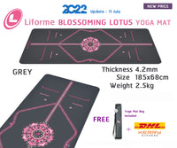 เสื่อโยคะ Liforme BLOSSOMING LOTUS GREY YOGA MAT 4.2mm