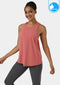 IBY - Tie back tank, stretchy exercise tank top, Tie model - Peach Blush
