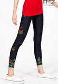 Fitz yoga pants, exercise, 9-inch legs, Batika pattern - Batikka