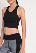 Sports bra, yoga bra, exercise bra, Fitz - Long Line Bra - Black *Ready to ship*