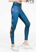 Fitz yoga pants, exercise, 9-inch legs, Chakra pattern - Chakras