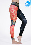 FITZ yoga pants, exercise, 9-inch legs, Sari pattern