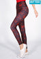 IBY-กางเกงโยคะขายาว รุ่น535S - ลายผีเสื้อแดง Butterfly Red