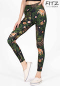 Fitz yoga pants, exercise, 9-inch legs, Kra Dang Nga pattern