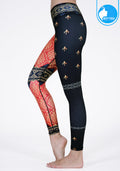 FITZ yoga pants, exercise, 9-inch legs, Sari pattern