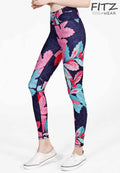 Fitz yoga pants, exercise, 9-inch legs, Splendor pattern