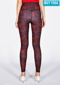 IBY-Long yoga pants, model 535S - Butterfly Red pattern