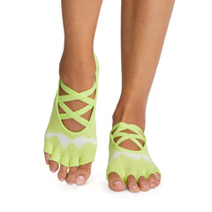 Toesox - Grip Half Toe Elle Lime Tie Dye Stripe