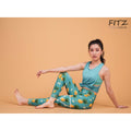 Fitz yoga pants, exercise, 9-inch legs, Pineapple pattern