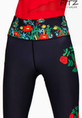 Fitz yoga pants, exercise, 9-inch legs, Batika pattern - Batikka