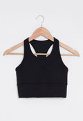 Sports bra, yoga bra, exercise bra, Fitz - Long Line Bra - Black *Ready to ship*