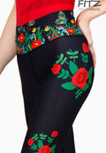 Fitz yoga pants, exercise, 9-inch legs, Batika pattern - Batikka