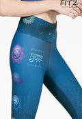 Fitz yoga pants, exercise, 9-inch legs, Chakra pattern - Chakras