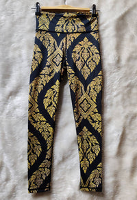 Fitz - 7/8 Legging - ลายไทยสีเหลืองดำ-S