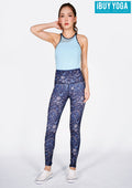 IBY-Long yoga pants, model 535S - Butterfly Night pattern