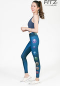 Fitz yoga pants, exercise, 9-inch legs, Chakra pattern - Chakras