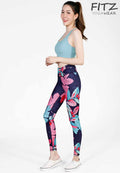 Fitz yoga pants, exercise, 9-inch legs, Splendor pattern