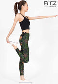 Fitz yoga pants, exercise, 9-inch legs, Kra Dang Nga pattern