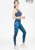 Fitz yoga pants, exercise, 9-inch legs, Chakra pattern - Chakras