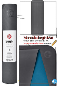 Manduka begin yoga mat 5mm (68")