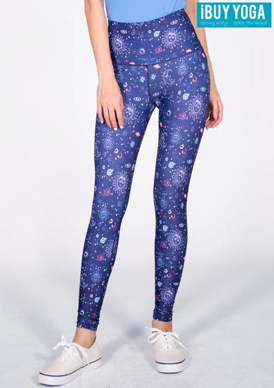 IBY-Long yoga pants, model 535S - Solar pattern