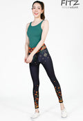 Fitz yoga pants, exercise, 9-inch legs, Arty pattern - Arty